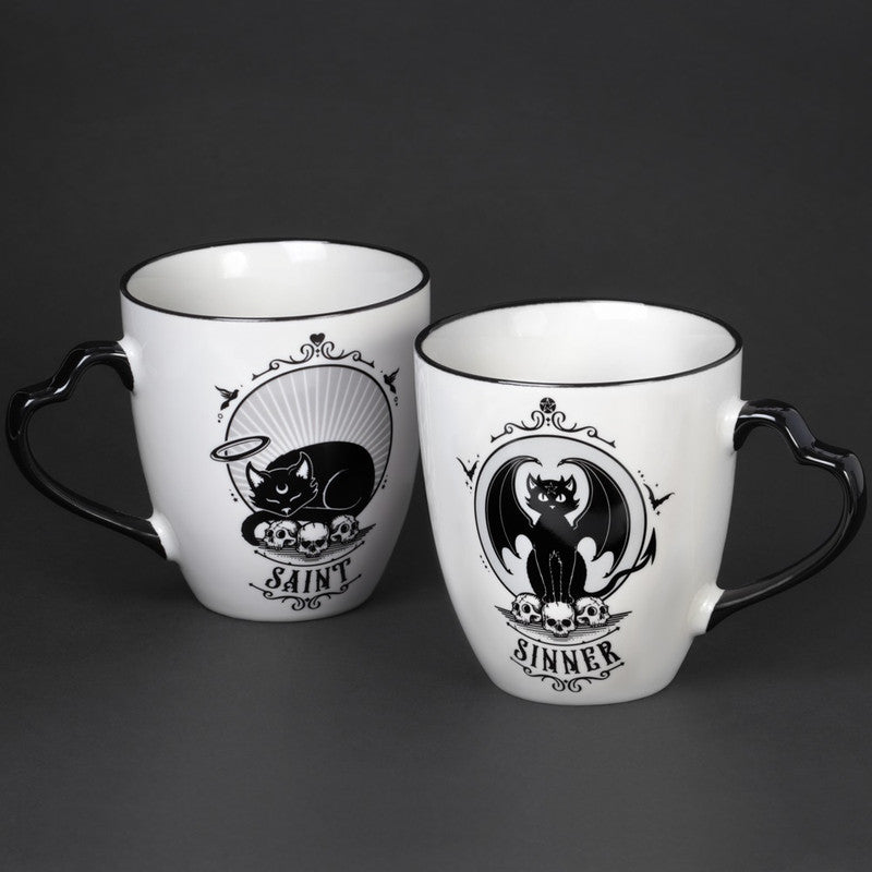 AOE Saints & Sinners Bone China Couple Mug Set