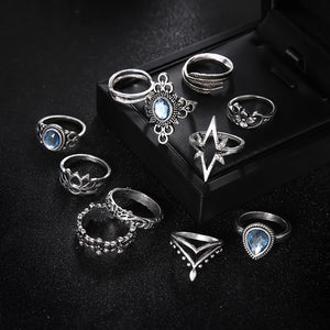 Blue Destiny Bohemian Fashion Ring set