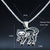 Prancing Dia de los Muertos Cat Necklace - Stainless Steele