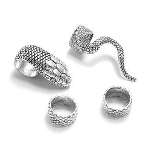 Constricted Serpents Ring Set