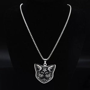 Unisex All Hail Lucipurr Necklace - Stainless Steele