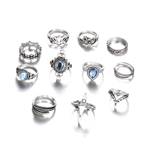 Blue Destiny Bohemian Fashion Ring set