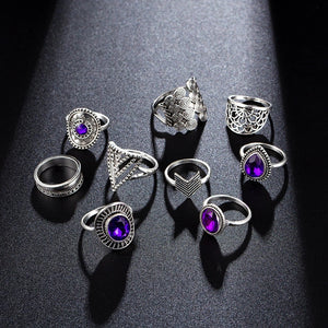 Royal Purple Promises Bohemian Ring Set