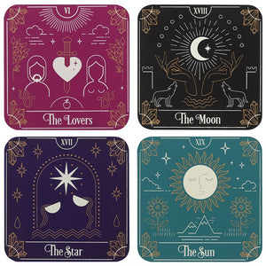 Fortune Teller's Mystical Tarot Card Coaster Set