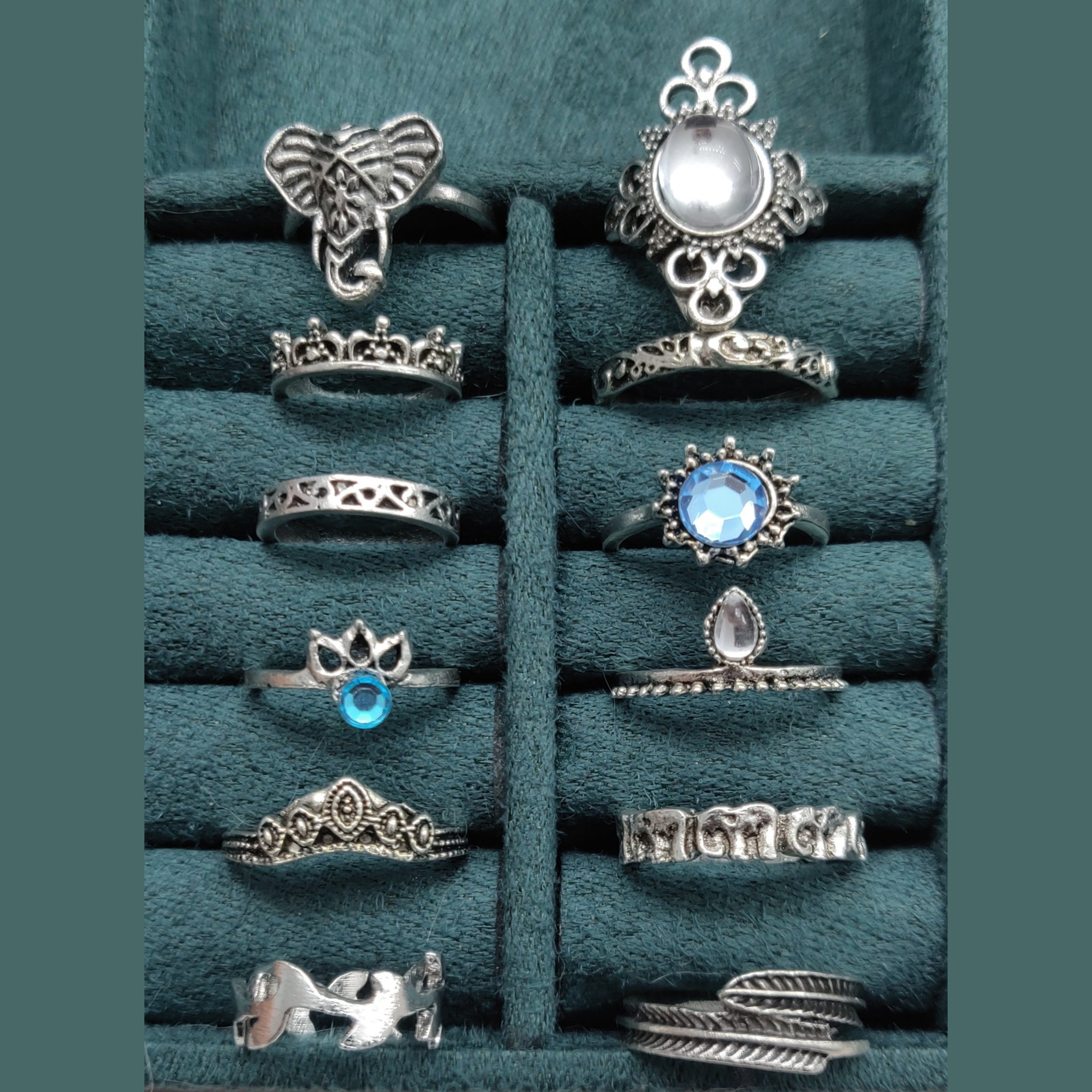 Bohemian ring set sterling on sale silver