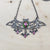 Mama Bat Pink & Green Antiqued Silvertone Necklace