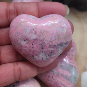 Rhodanite Heart Shaped Palm Stone