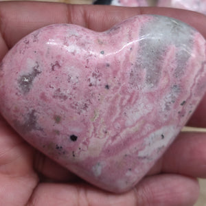 Rhodanite Heart Shaped Palm Stone