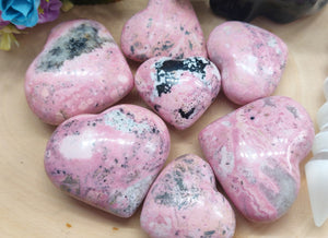 Rhodanite Heart Shaped Palm Stone