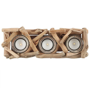 3pc Driftwood Candle Holder