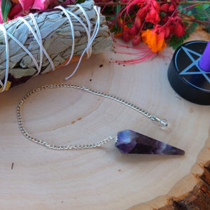 Amethyst Faceted Pendulum