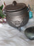 ☽🌑☾ Triple Moon Mini Cast Iron Cauldron with Lid - Small