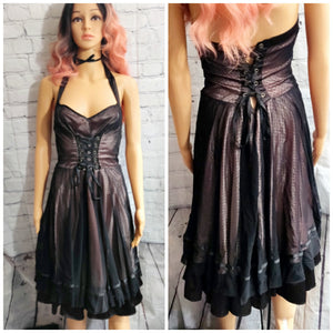 Blacklist Lip Service Black Lace and Blush Pink Satin Dress (XL) - PreLoved Apparel