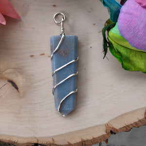 Flat Wire Wrapped Crystal Pendant