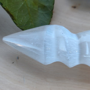 Selenite Twisted Wand