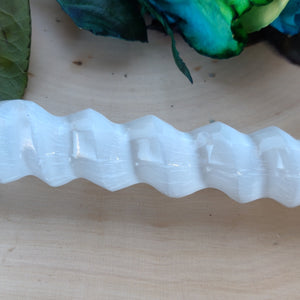 Selenite Twisted Wand