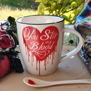 You Stir My Blood Coffee/ Tea Cup Mug and Spoon Set