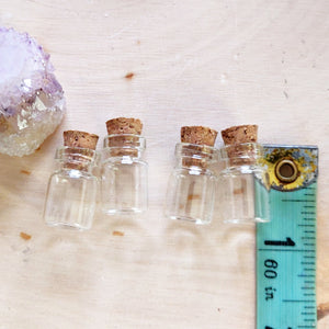 Mini Glass Bottles - 4 piece