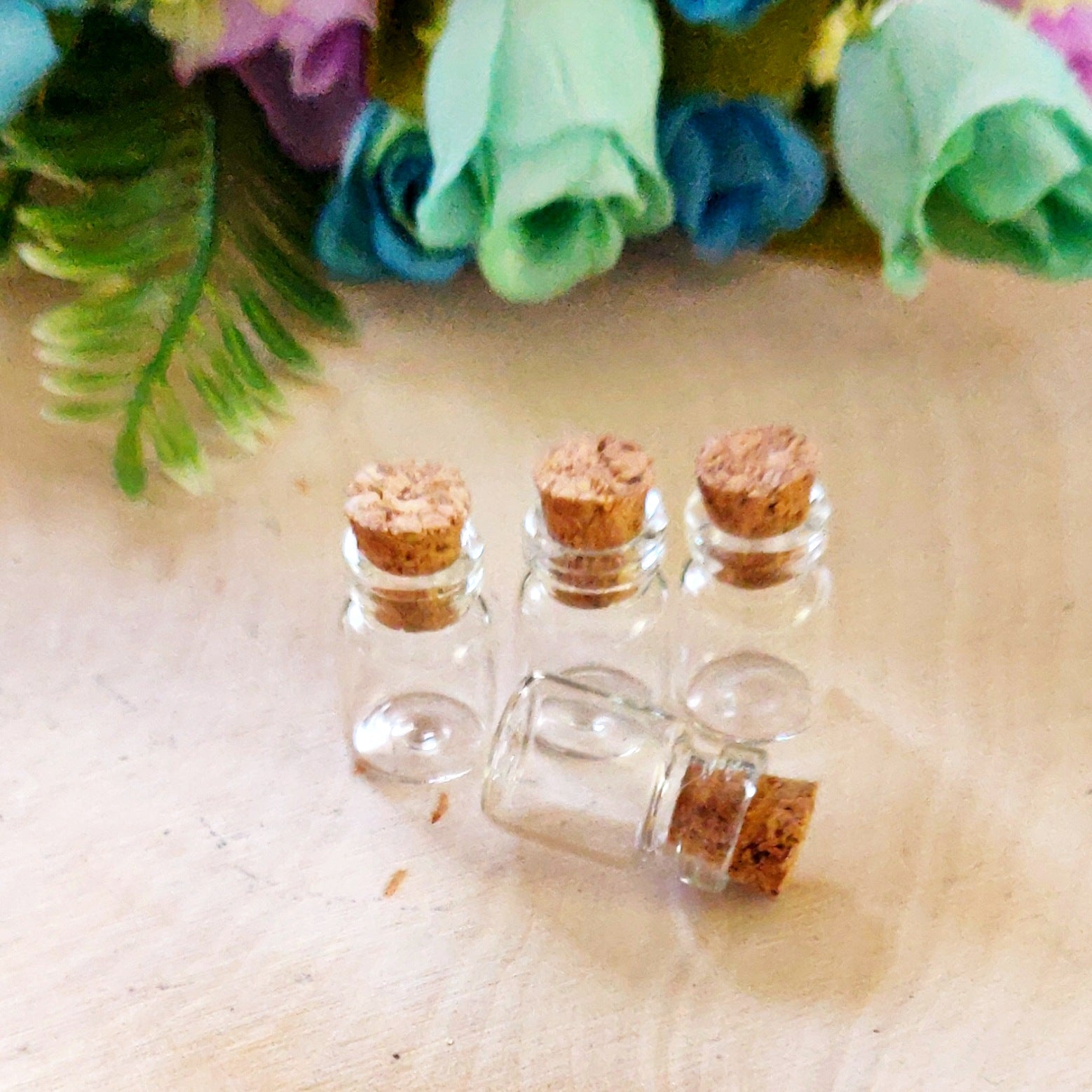 Mini Glass Bottles - 4 piece