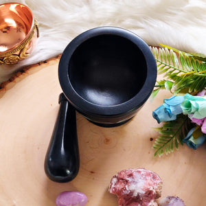 ☽🌑☾ Triple Moon Mortar & Pestle - Soap Stone