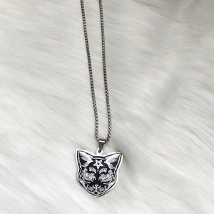 Unisex All Hail Lucipurr Necklace - Stainless Steele