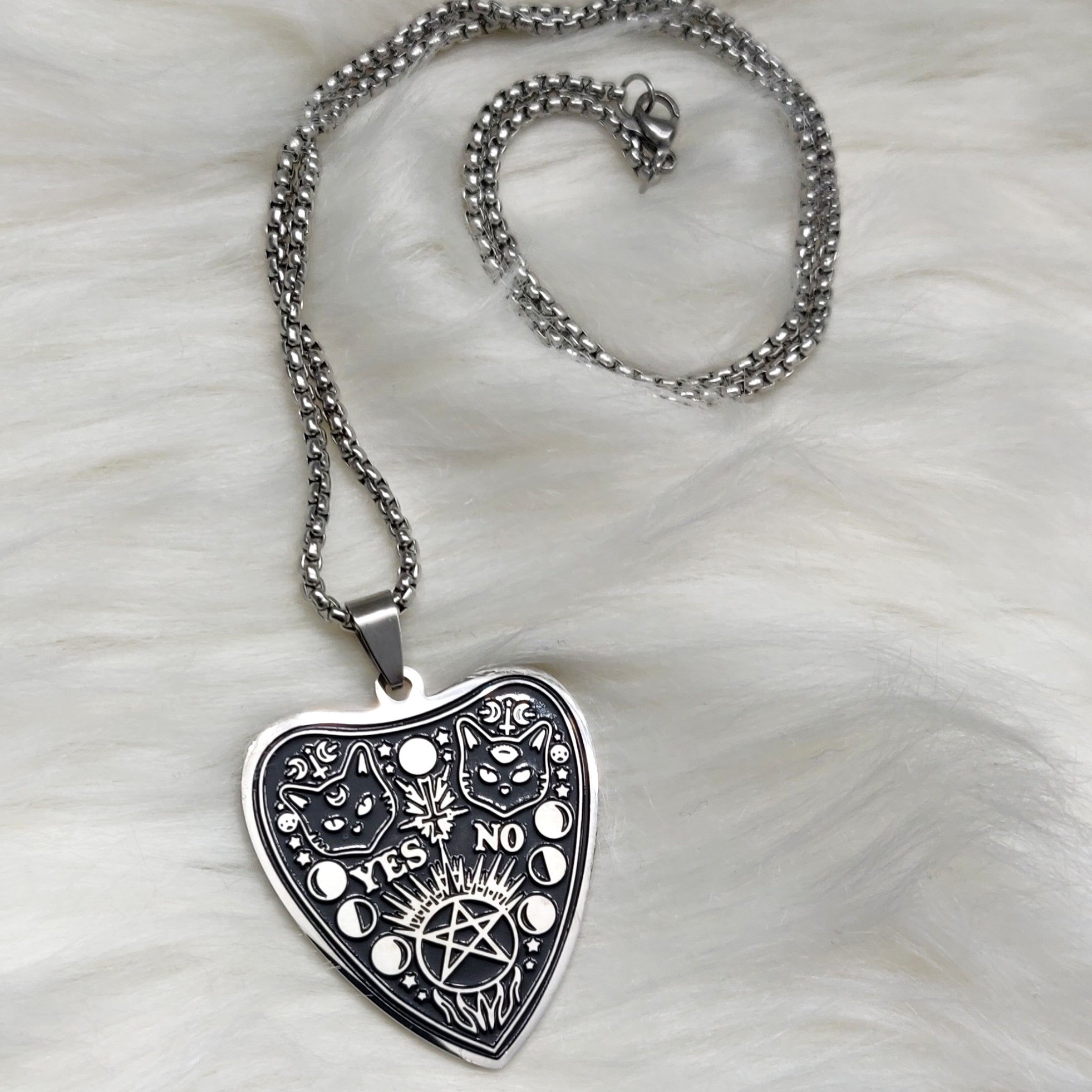 Unisex Lucipurr Planchette Necklace - Stainless Steele