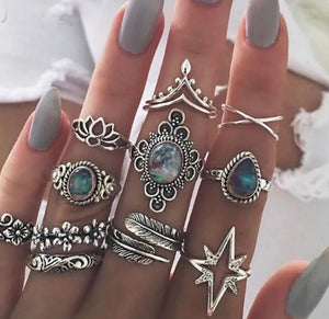 Blue Destiny Bohemian Fashion Ring set